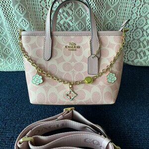 Women's Cowhide Shoulder Bag coach bag pink 16*16